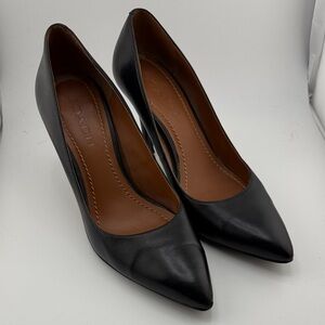 Coach Women’s Leather Heels – Size 8.5 – Black Pointed Toe Pumps